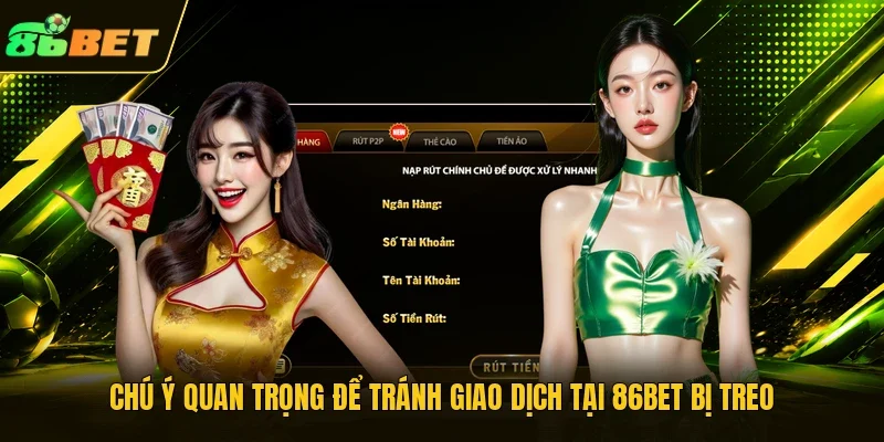 Chú ý quan trọng để tránh giao dịch tại 86BET bị treo